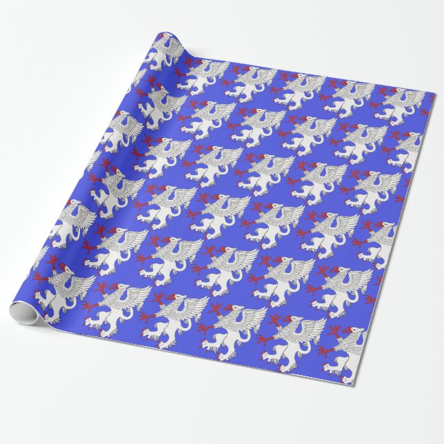 Griffin Rampant Argent Wrapping Paper (Unrolled)