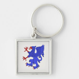 Griffin Rampant Azure Keychain
