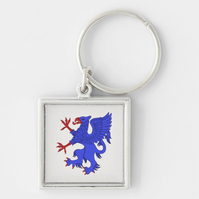 Griffin Rampant Azure Keychain (Front)