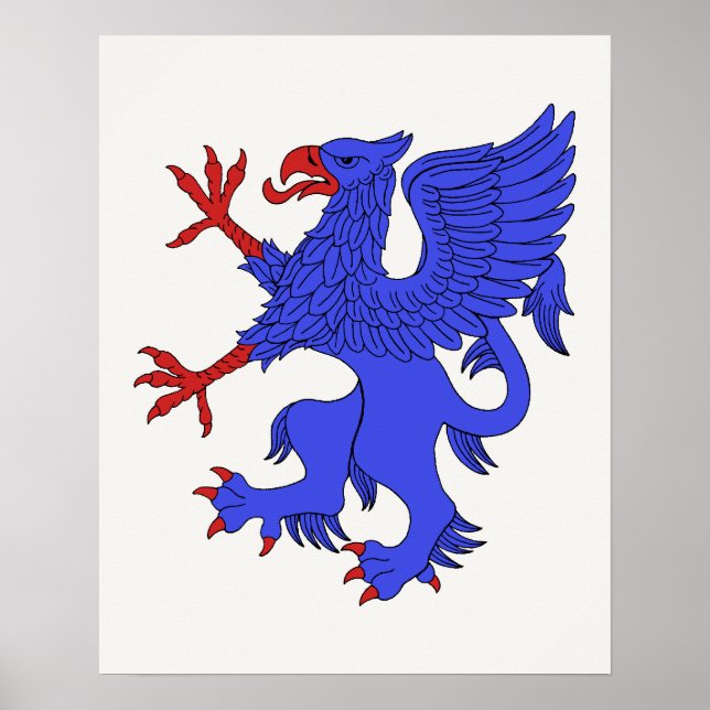 Griffin Rampant Azure Poster (Front)