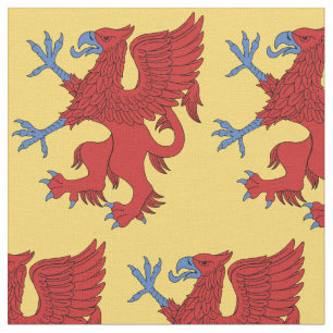 Griffin Rampant Gules Fabric