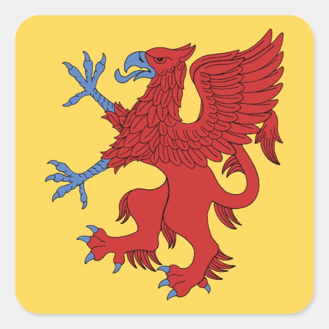 Griffin Rampant Gules Square Sticker (Front)