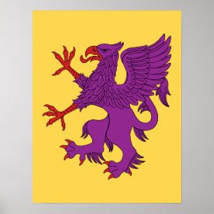 Griffin Rampant Purpure Poster