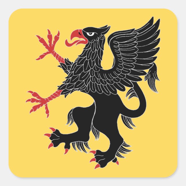 Griffin Rampant Sable Square Sticker (Front)
