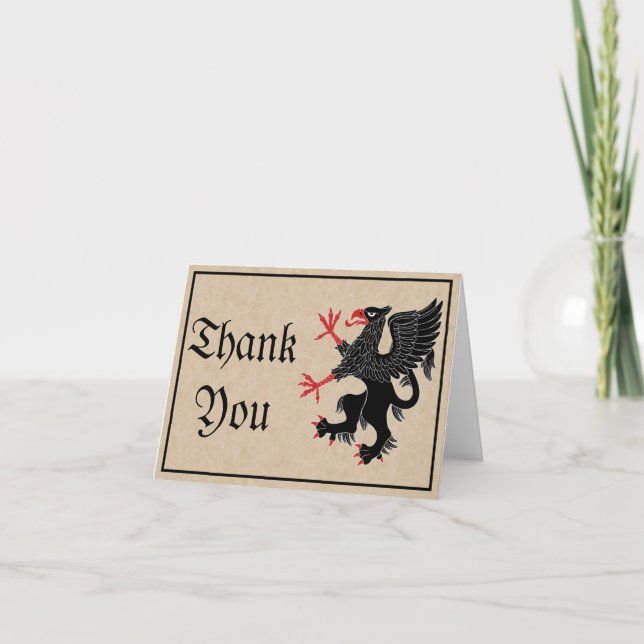 Griffin Rampant Sable Thank You Card (Front)