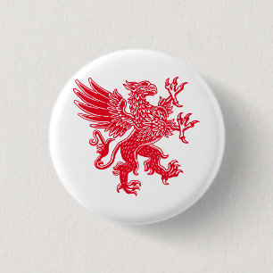 Griffin - Red 1 Inch Round Button