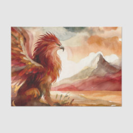 Griffin With Mountain Landscape Watercolor Art Tissue Paper