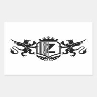 Griffins flanking a shield with the letter "Z"