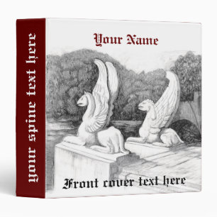 Griffins sculpture monochrome pencil Art Binder