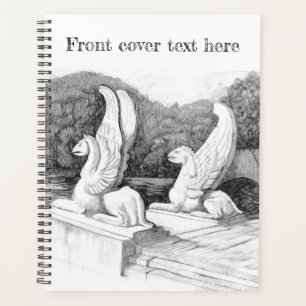 Griffins sculpture monochrome pencil Art Planner
