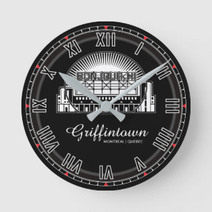 Griffintown Bonjour Hi Round Clock