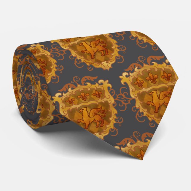 Griffon Family Crest  Tie (Rolled)