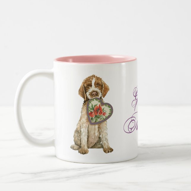 Griffon Heart Mom Two-Tone Coffee Mug (Left)