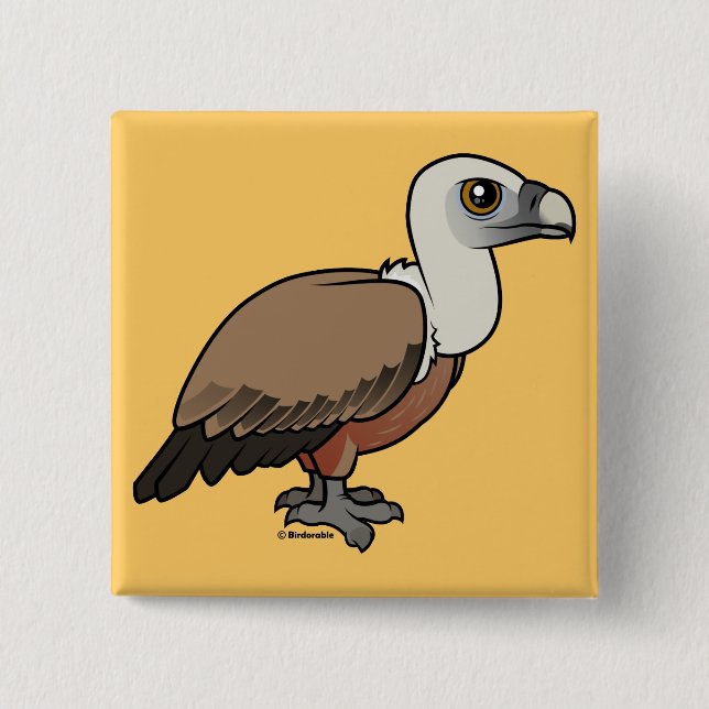 Griffon Vulture 2 Inch Square Button (Front)