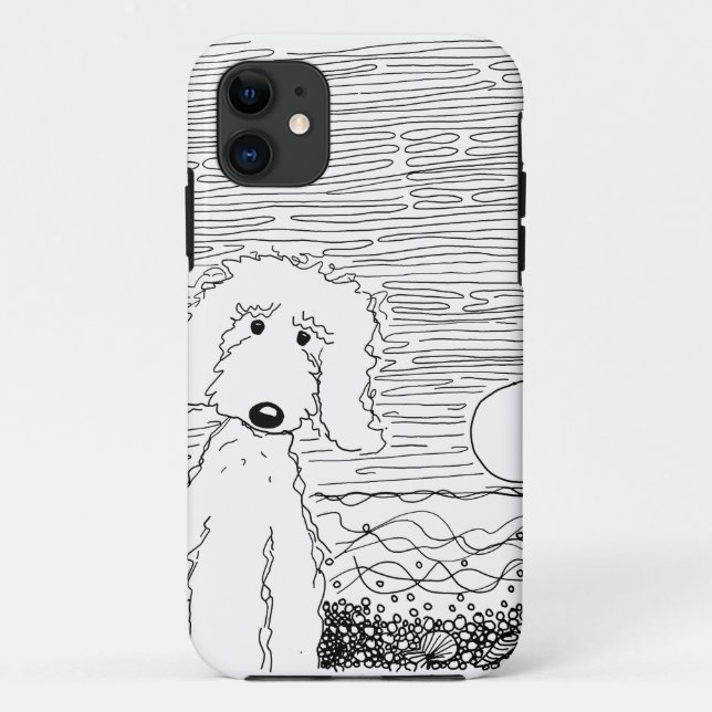 Griffonnage d'or sur le coque iphone de plage (Dos)