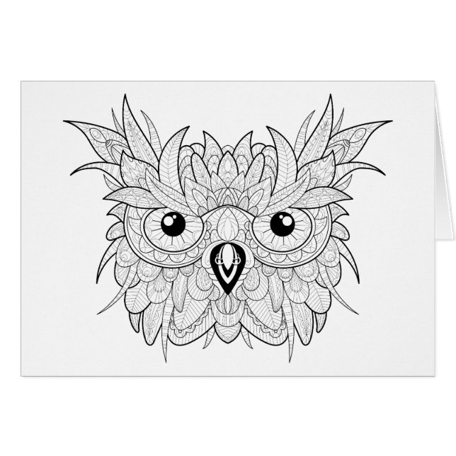 Griffonnage mignon de portrait de hibou (Devant horizontal)