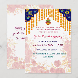 Griha Pravesh  Ceremonoy Invitation