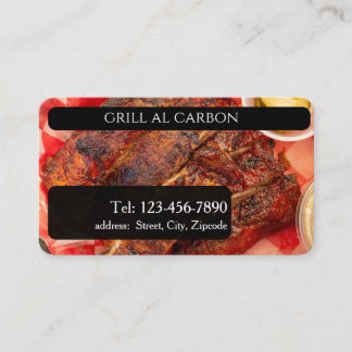 grill al carbon , editable business card