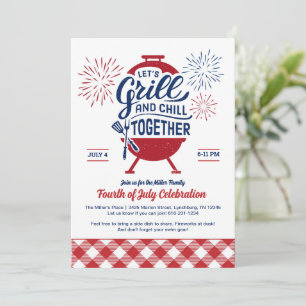Grill and Chill 4 juillet Invitation de cuisine