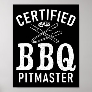 Grill Barbecue Grilling Certified Bbq Pitmaster Poster