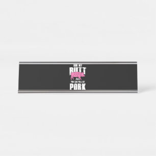 Grill BBQ Barbecue Pork Meat Grill Master Smoker Desk Name Plate