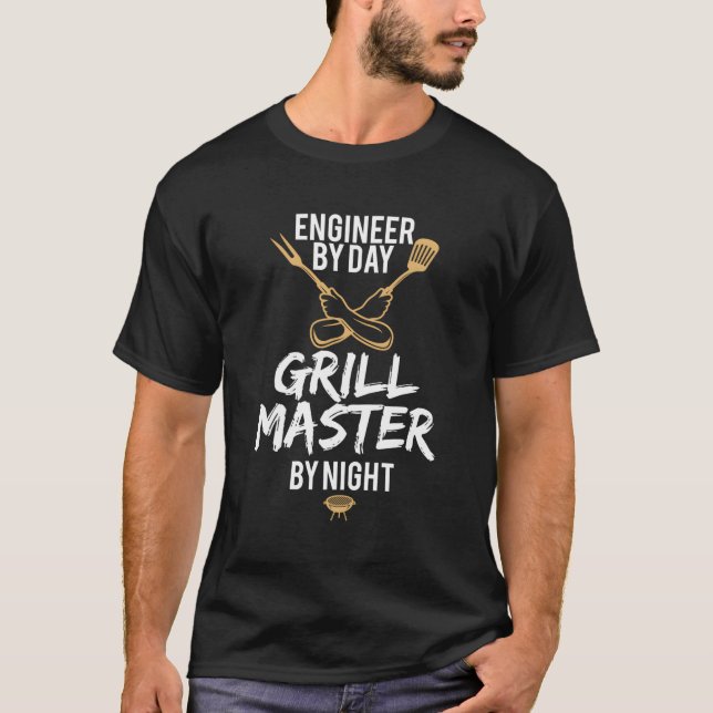 Grill Bbq Master Engineer Funny Barbecue Gift T-Shirt (Front)