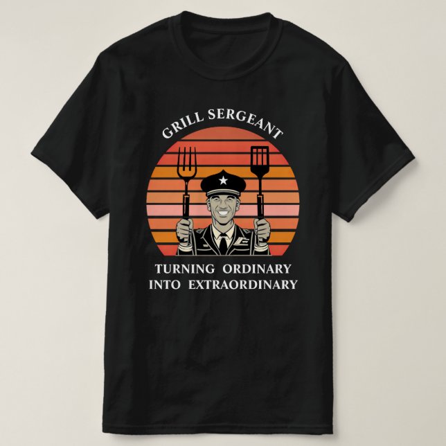 Grill BBQ Sergeant T-Shirt (Design Front)