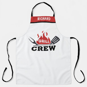 Grill Crew Apron - Personalized Name Custom BBQ