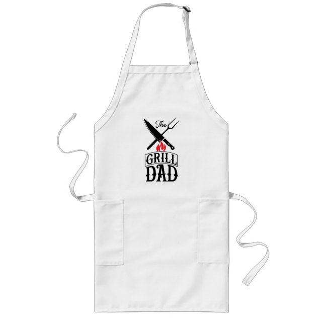 Grill Dad (customizable) Long Apron (Front)