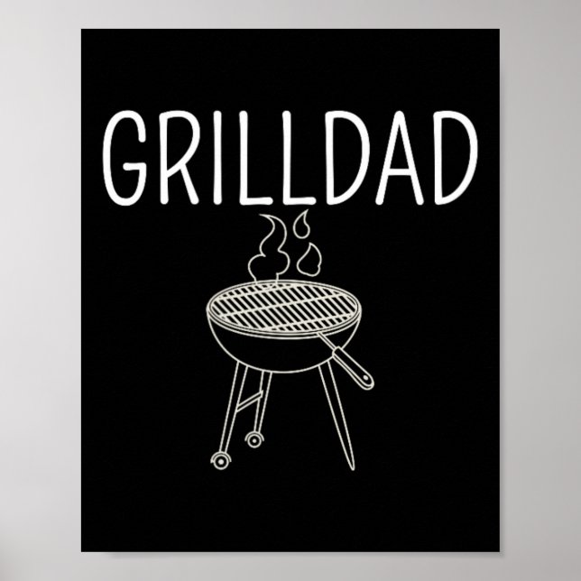 Grill Dad - Dad Of The Year Funny Bbq Expert Smoke Poster (Front)