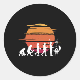 Grill Evolution Vintage Father's Day Grill Bbq Sea Classic Round Sticker