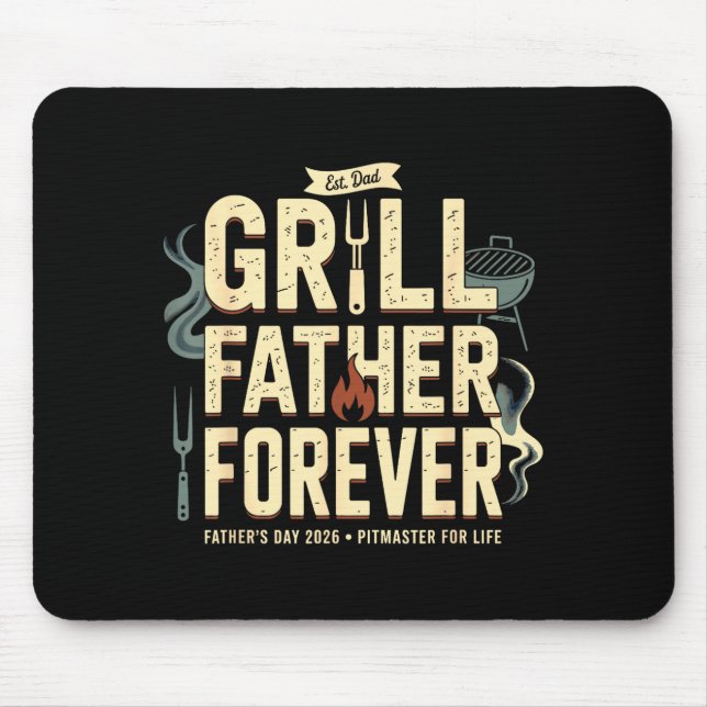 Grill father forever bbq pitmaster 2026 cooking mouse pad (Front)