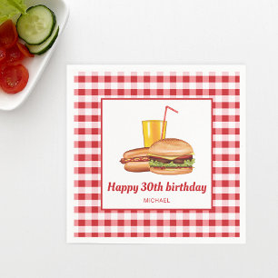 Grill Food Hamburger Hot Dog Backyard BBQ Birthday Napkin