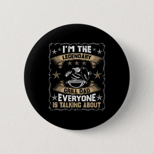 Grill Grilling Bbq Dad Fathers Day 2 Inch Round Button