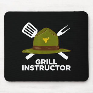 Grill instructor funny bbq pitmaster grilling dad mouse pad