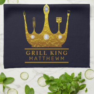 Grill King BBQ Crown navy Make Your Own Kitchen Towel