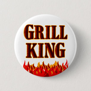 Grill King BBQ Saying Button