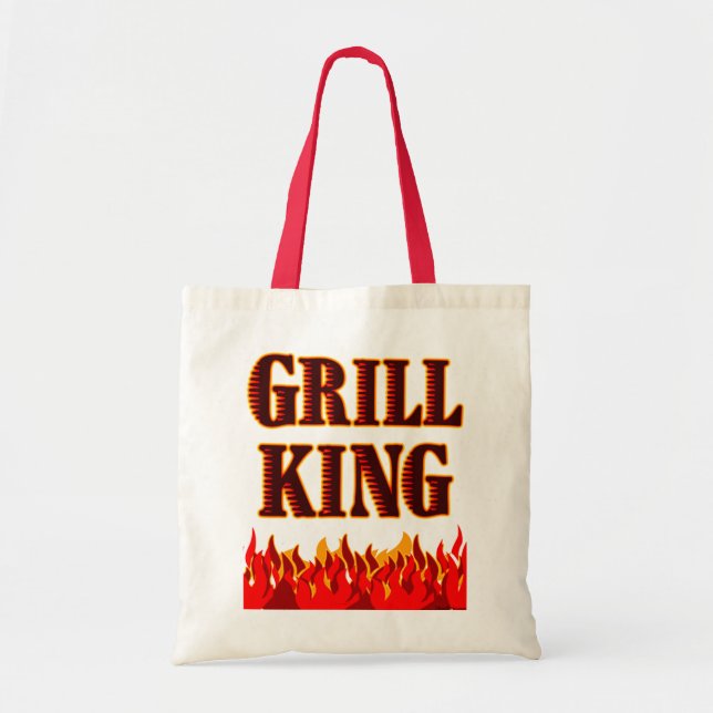 Grill King BBQ Saying Tote Bag (Front)