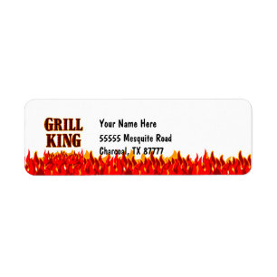 Grill King BBQ Slogan Retourner l'adresse Étiquett