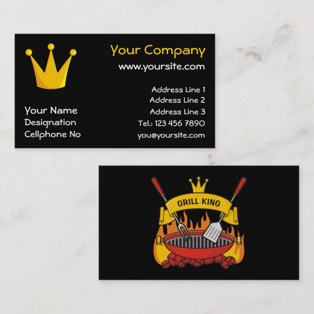 Grill King Business Card (Front/Back)