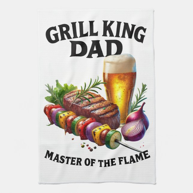 Grill King Dad Kitchen Towel (Vertical)