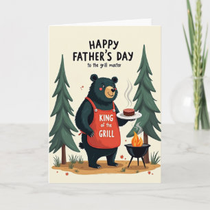 Grill King Fathers Day Bear Card