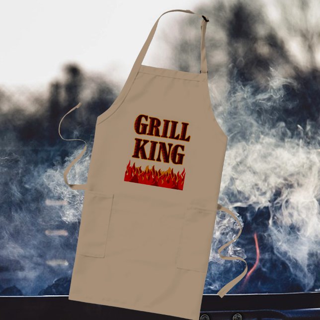 Grill King Flames BBQ Slogan Apron (Grill King Flames BBQ Slogan Apron)