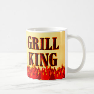 Grill King Red Flames BBQ Saying Mug