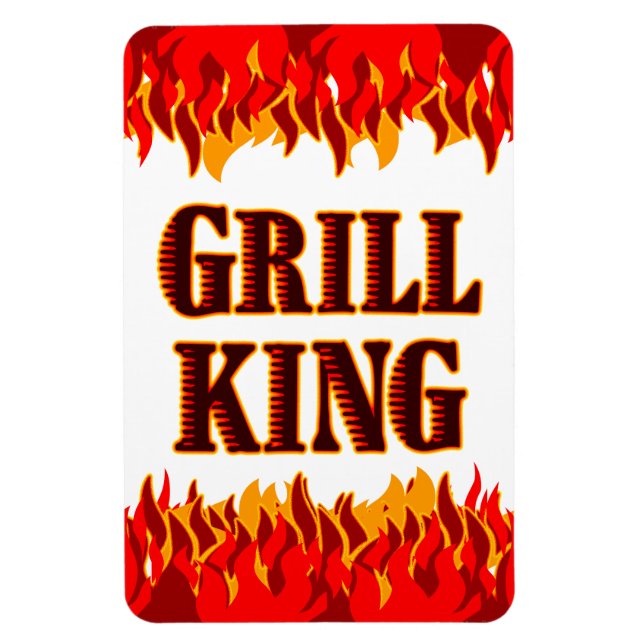 Grill King Red Flames Frigo Magnet (Vertical)