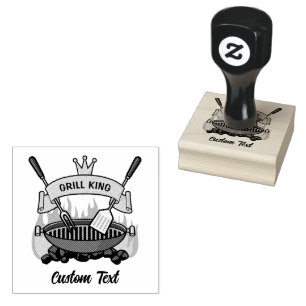 Grill King Rubber Stamp
