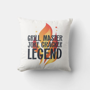 Grill Legend BBQ Poster Throw Pillow