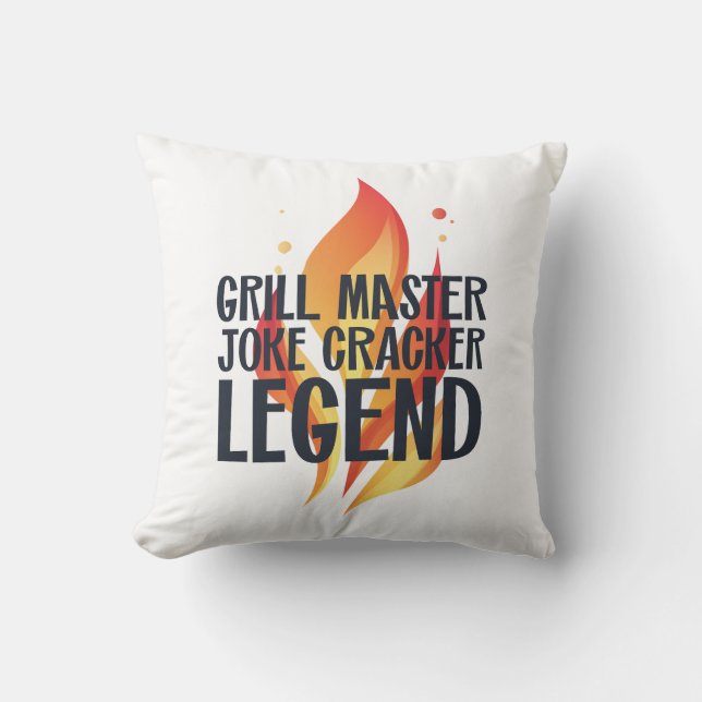Grill Legend BBQ Poster Throw Pillow (Front)