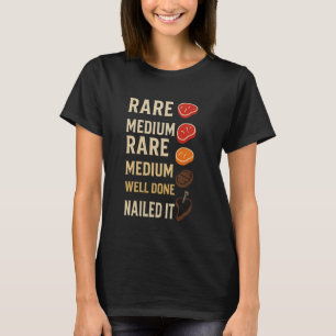 Grill Levels Funny Steak Doneness Chart BBQ Design T-Shirt