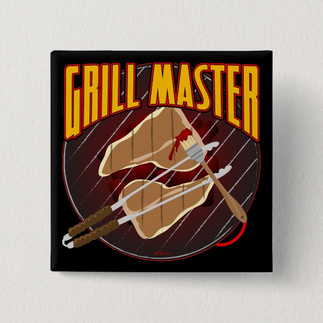 Grill Master 2 Inch Square Button (Front)